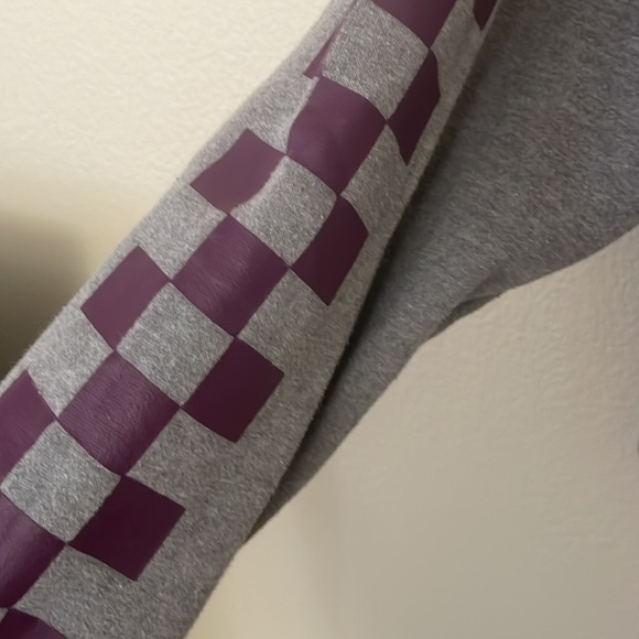 Vans Gray Purple checkered crop hoodie size S - Picture 4 of 6